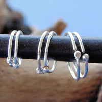 set of sterling silver hoop earrings