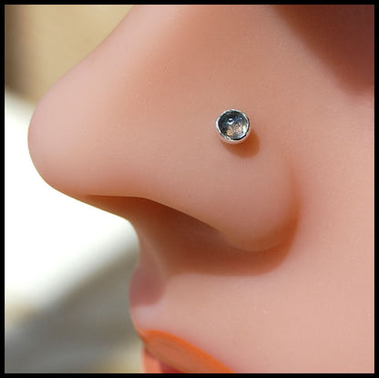 dainty labradorite gemstone nose jewelry in sterling silver