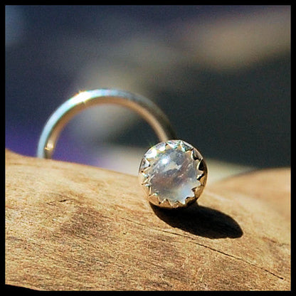 moonstone nose stud