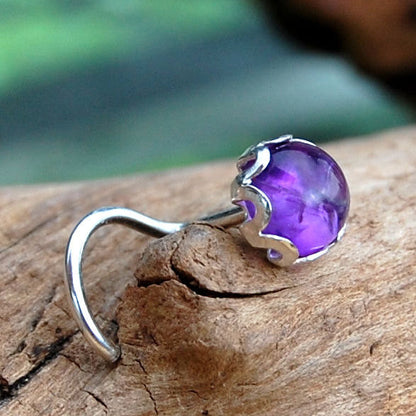 amethyst nose stud