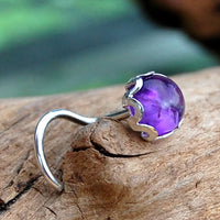 amethyst nose stud