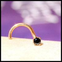 2mm dainty tiny gold black nose ring