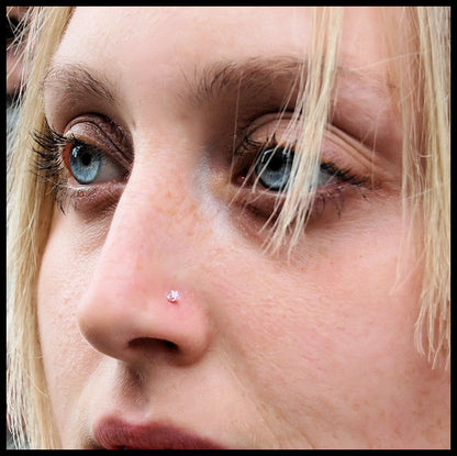 dainty zirconia nose stud in sterling silver