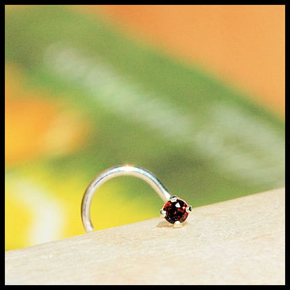 nickel-free nose jewelry with garnet