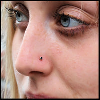 dainty 2mm black nose ring