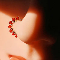 carnelian and sterling silver nose ring
