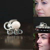 sterling silver filigree nose stud