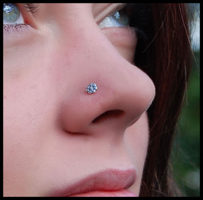 paisley flower nose stud in sterling silver