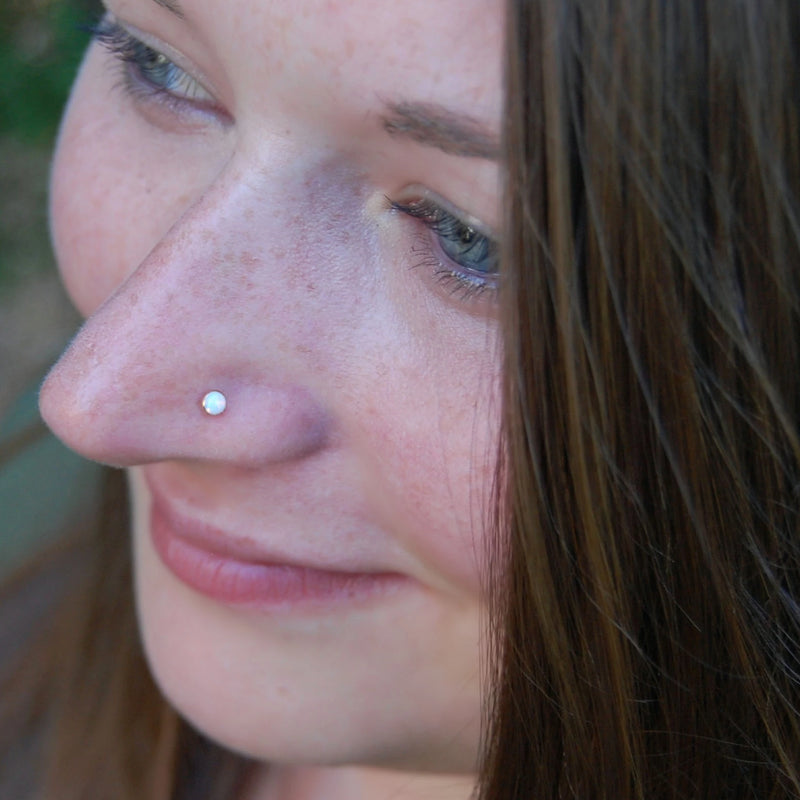 Buy White Opal Nose Ring Hoop 14k Gold Filled Nose Piercing Ring Online in  India - Etsy