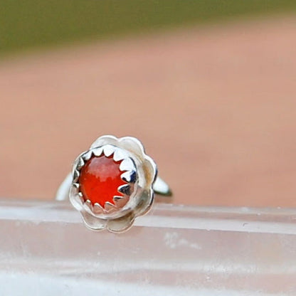 925 sterling silver gemstone nose stud