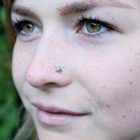 sterling silver and pyrite nose stud