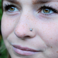 pyrite gemstone in sterling silver nose stud