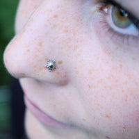pyrite gemstone in sterling silver nose jewelry