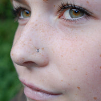tiny spiral sterling silver nose stud