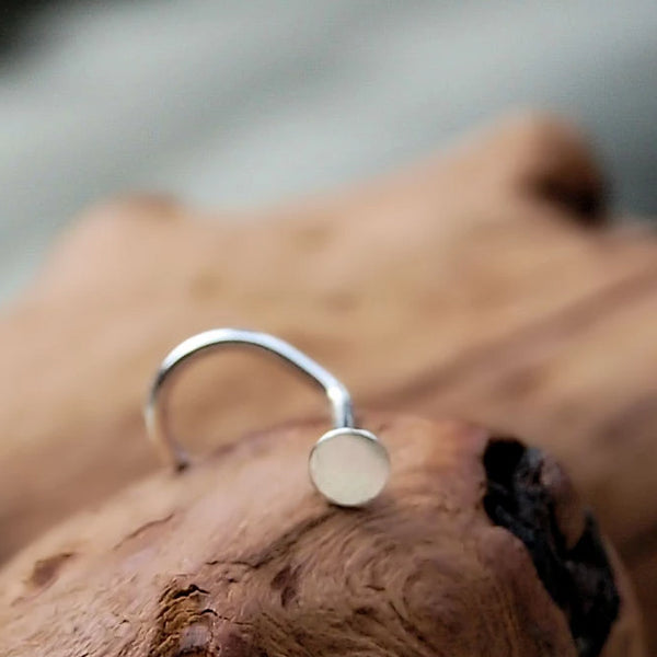 dainty sterling silver nose stud