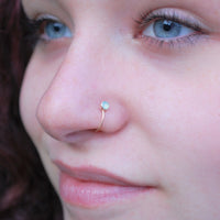 14k yellow gold nose stud enhancer