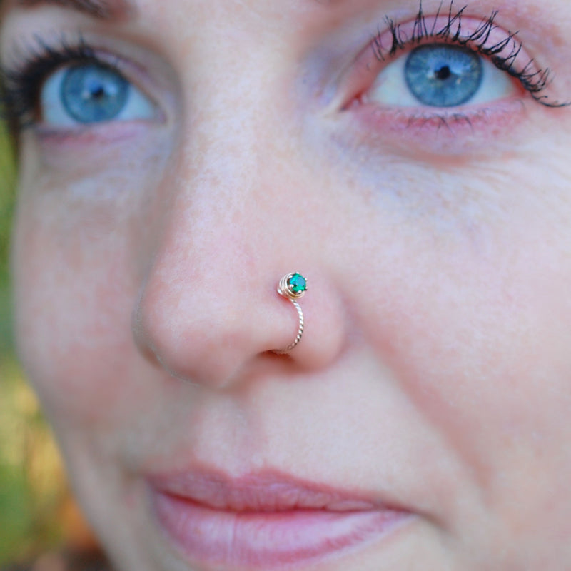 Green online nose hoop