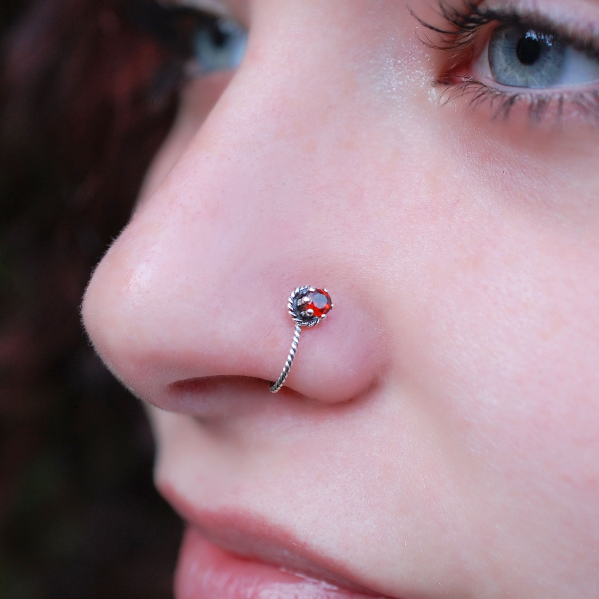 Bone Nose How To Change Nose Stud To Hoop Silver Nose Ring Hoop