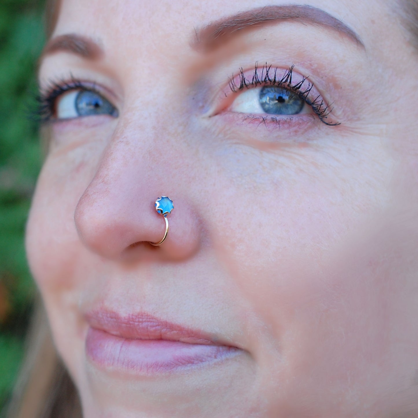 14 karat yellow gold nose stud enhancer