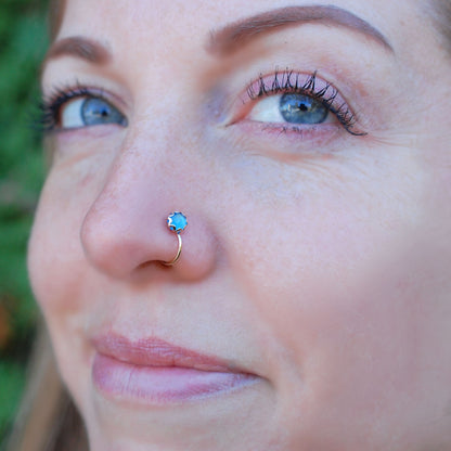 14 karat yellow gold nose stud enhancer